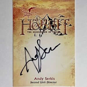 THE HOBBIT Autograph Card / ANDY SERKIS 2nd Unit Director / Gollum Actor LOTR